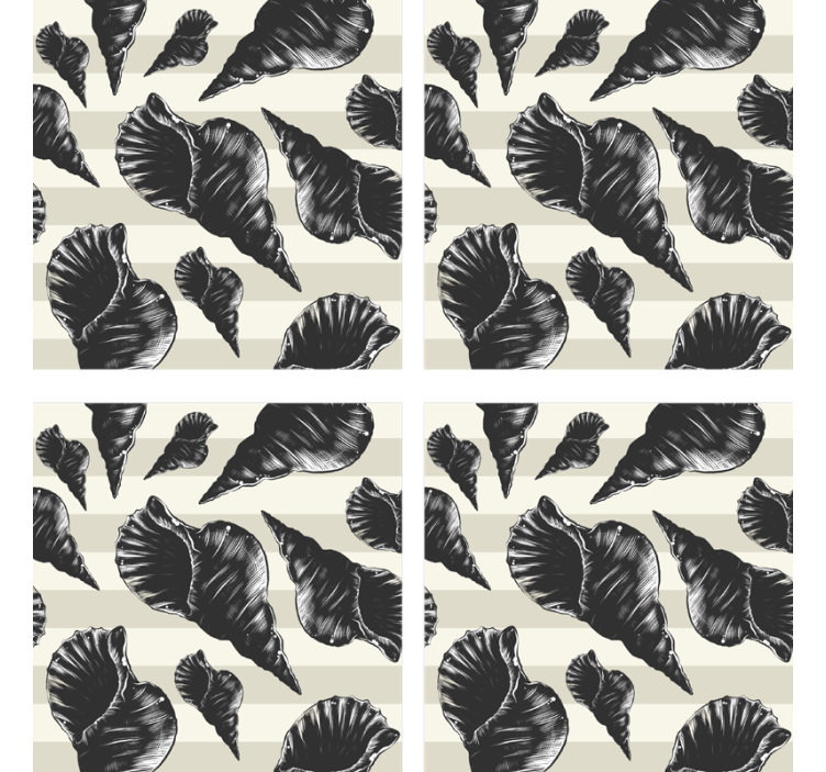 Podtácka s elegantnými vzormi mušlí - Tenstickers