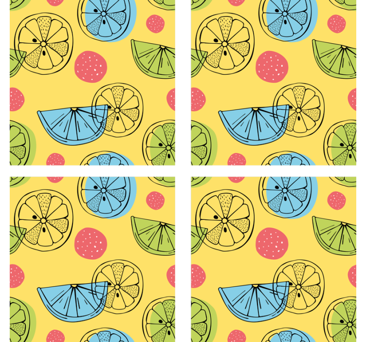 Zábavná podtácka s farebným citrusovým vzorom - Tenstickers