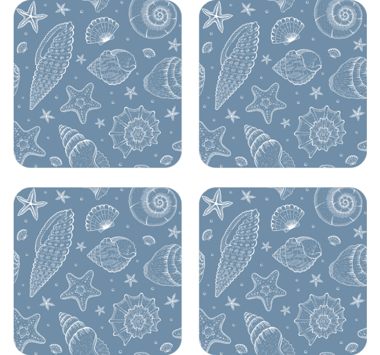 Zábavná podtácka s motívom mušlí a hviezd - Tenstickers