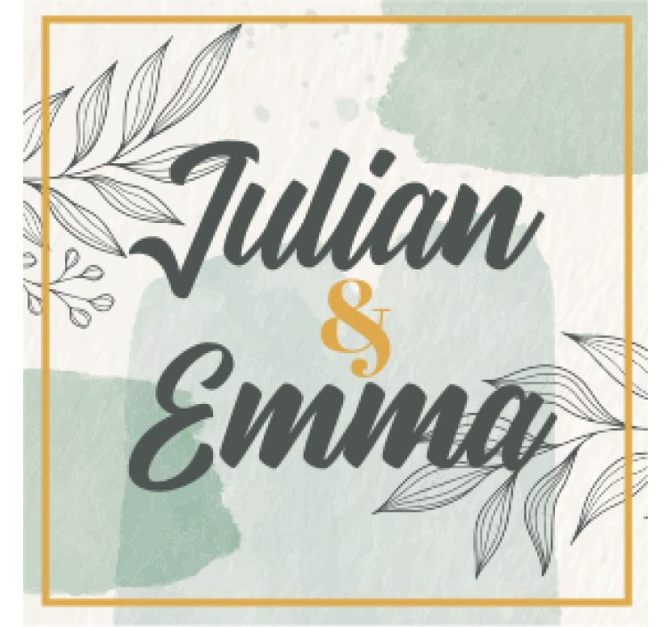 Svadobná tácka personalizovaný dizajn mena - Tenstickers