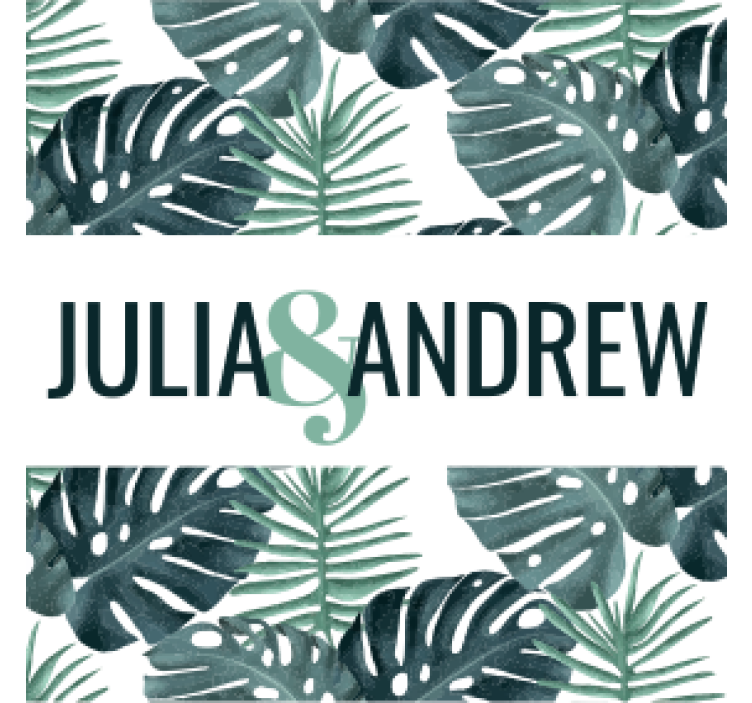 Svadobná tácka vzor tropických listov - Tenstickers