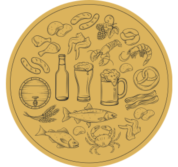 Jedlo ikony v kruhu moderná dráha - Tenstickers