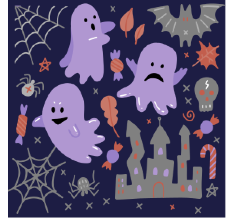 Podtácka halloween s hravým vzorom duchov - Tenstickers