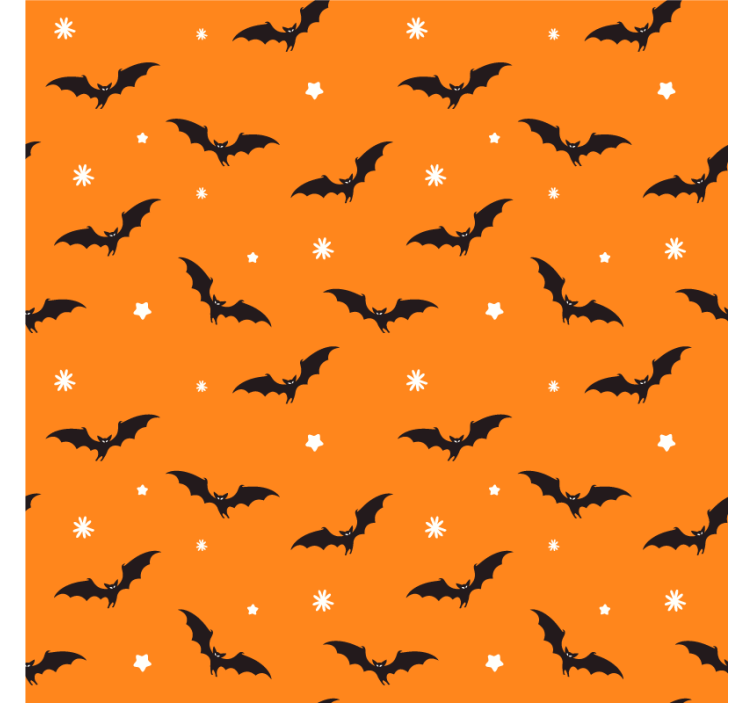 Podtácka halloween s oranžovým povrchom s netopiermi - Tenstickers