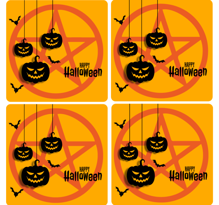 Podtácka Halloween motív strašidelnej tekvice - Tenstickers