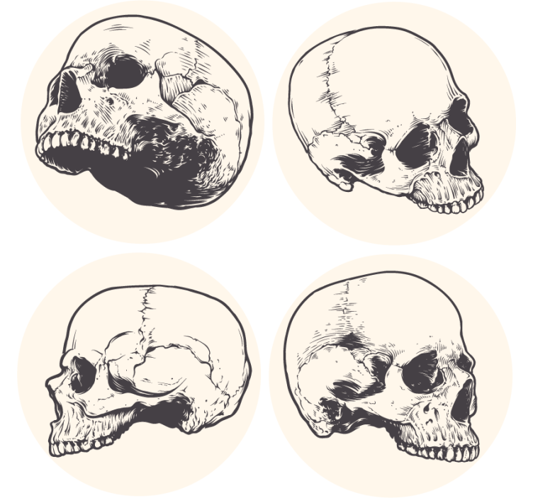 Lebka kreslenie halloween dráha - Tenstickers