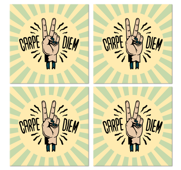 Podtácka s textom symbol mierovej ruky - Tenstickers