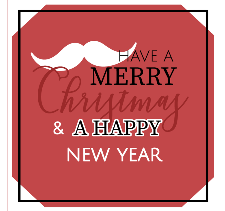 šťastný rok vianočná tácka na fúzy ježiška - Tenstickers