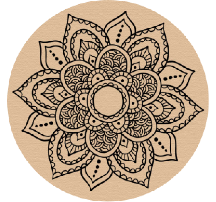 Mandala drevený vzor na pivné podložky - Tenstickers