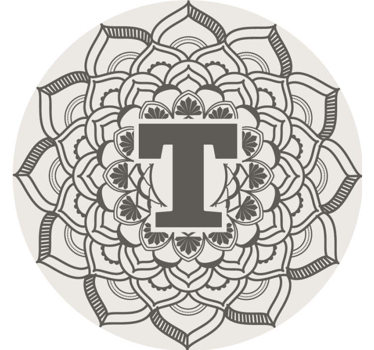 Pivná tácka s kvetinovou monogramovou dekoráciou - Tenstickers