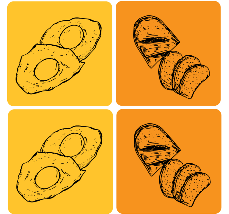 Moderná podtácka s plátkovým avokádom a chlebom - Tenstickers