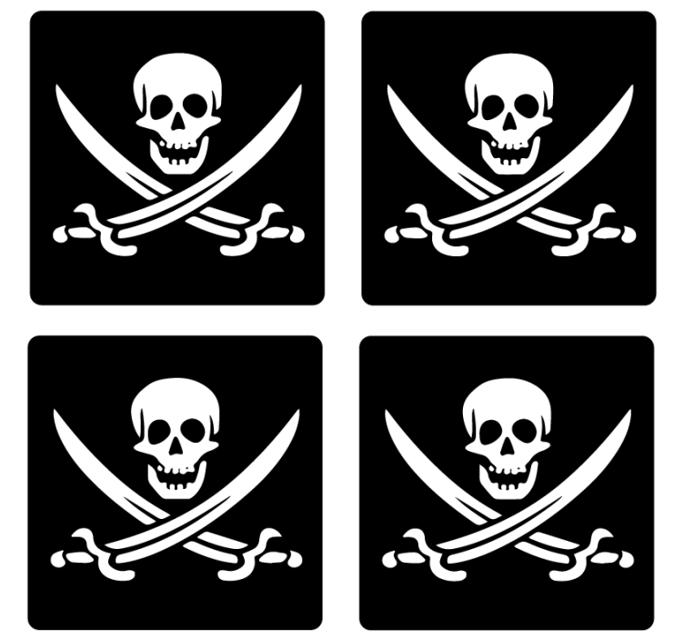 Pirátske tácky jolly roger geek - Tenstickers