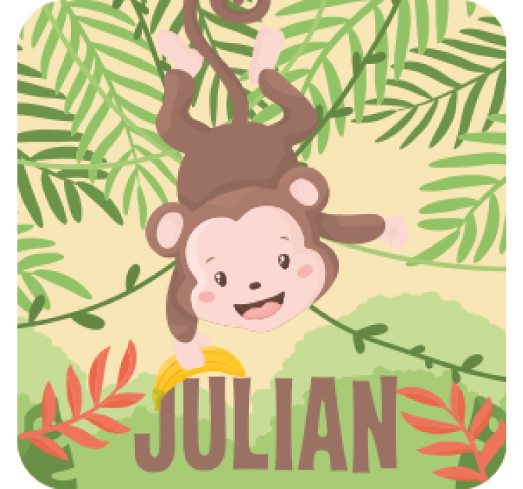 Zábavná podtácka dizajn hravej opice - Tenstickers