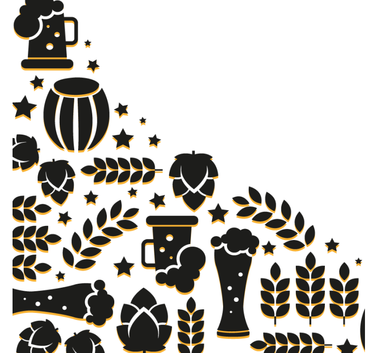 Pivná tácka zloženie prvkov piva - Tenstickers