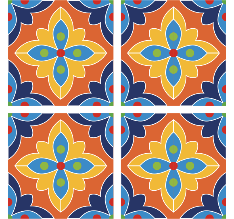 Podtácka s živou kvetinovou ilustráciou - Tenstickers