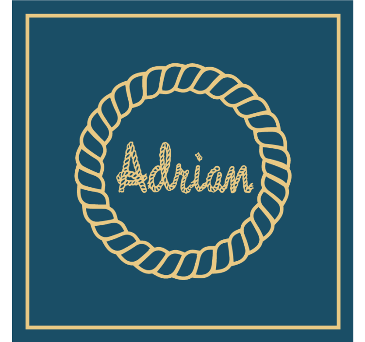 Podtácka na mieru monogram v kruhu z lana - Tenstickers