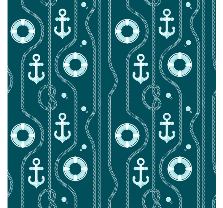 Pivná tácka s motívom kotiev a záchranných kruhov - Tenstickers