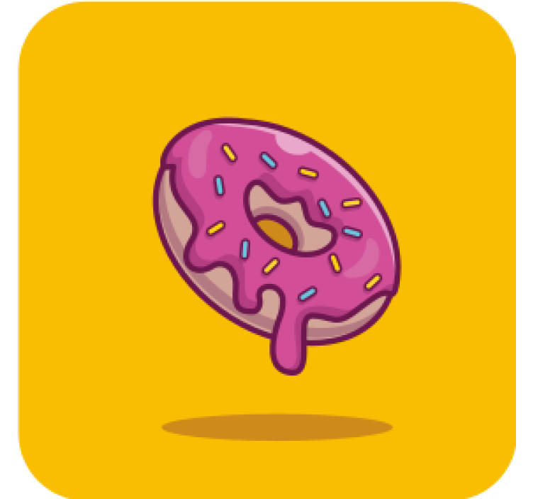 Karikatúra ružové koblihy geek podložky - Tenstickers