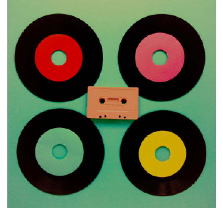 Zábavná podtácka retro vinylová doska sady - Tenstickers