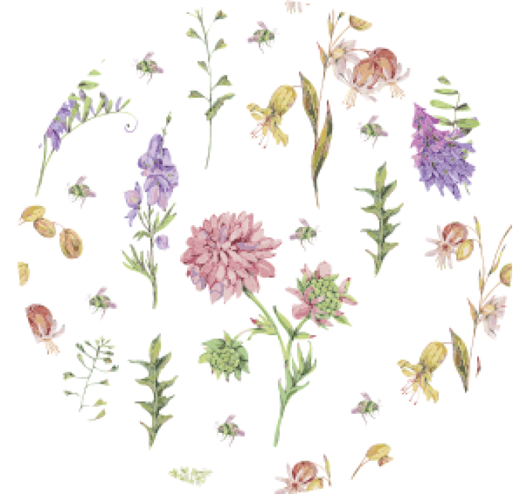 Viacfarebné poľné kvety moderná tácka - Tenstickers