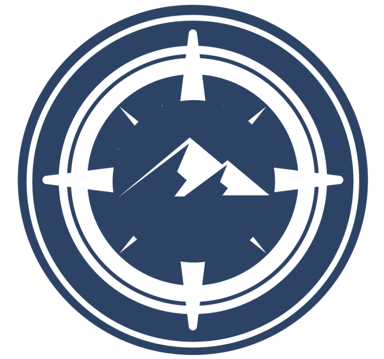 Moderná podtácka s motívom kompasu a hory - Tenstickers