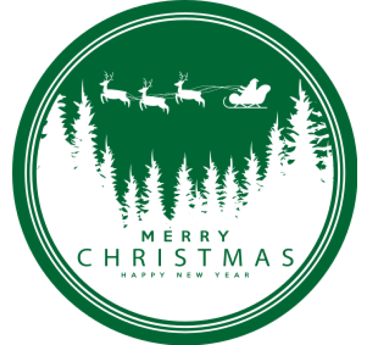 Vianočná tácka so scénou santa na saniach - Tenstickers