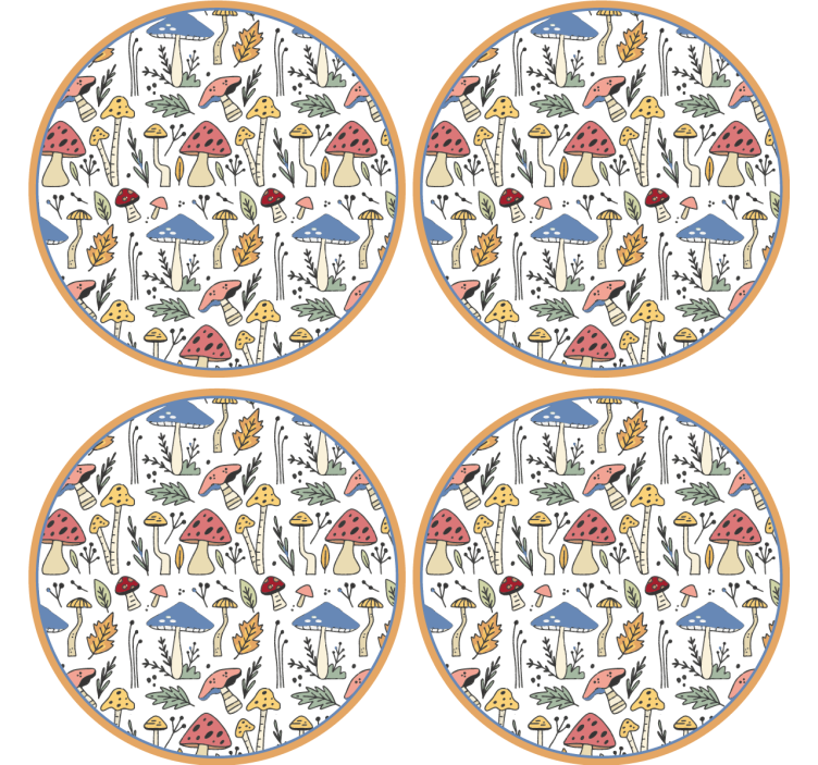 Ručne kreslené huby vzor moderná dráha - Tenstickers