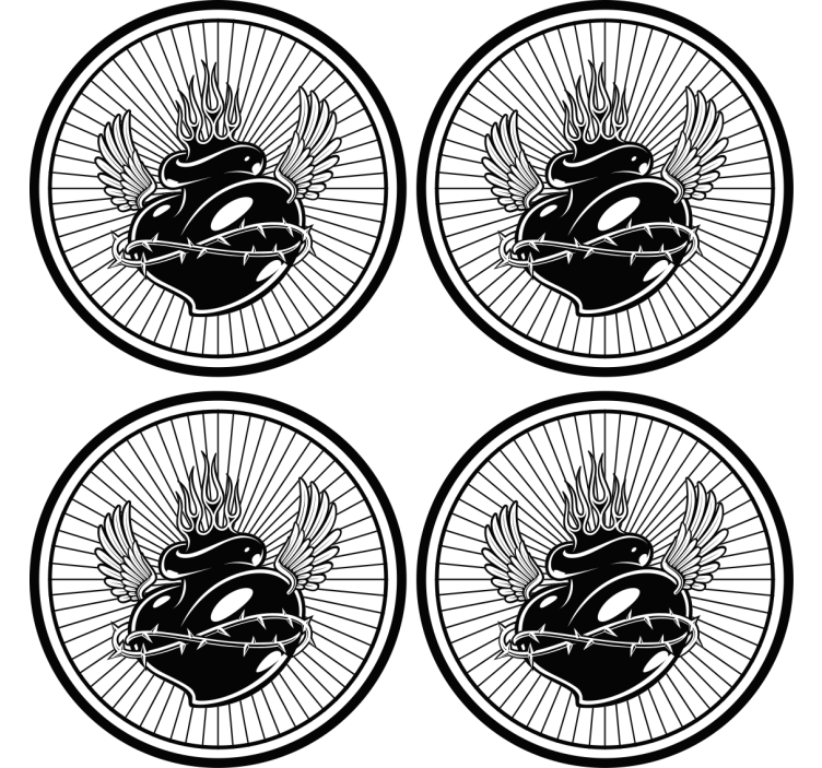 Zábavná podtácka krídlaté srdce s tŕňmi - Tenstickers