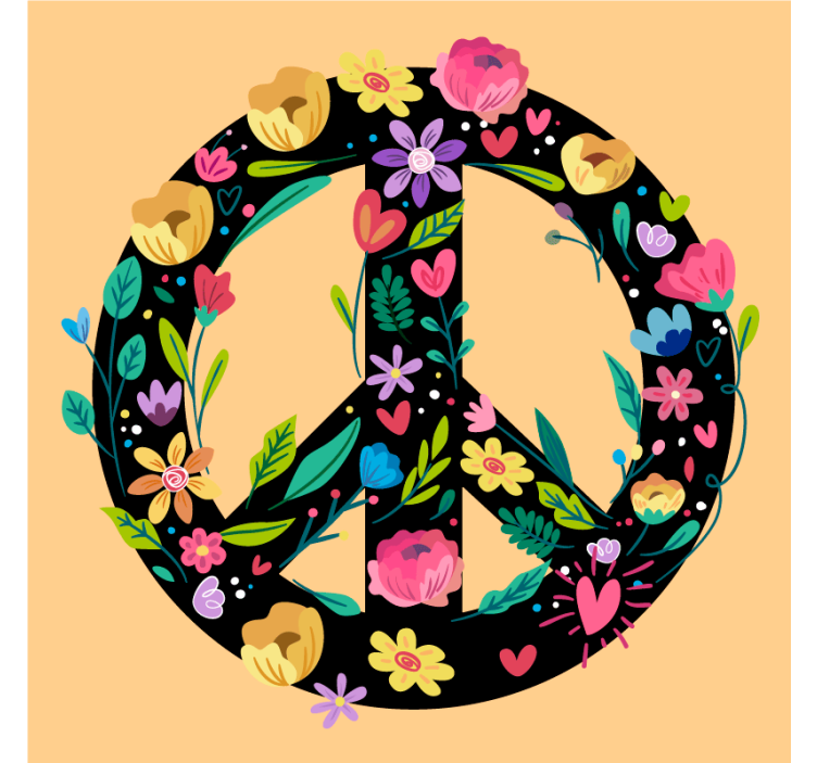 Podtácka s textom botanická symbolika pokoja - Tenstickers