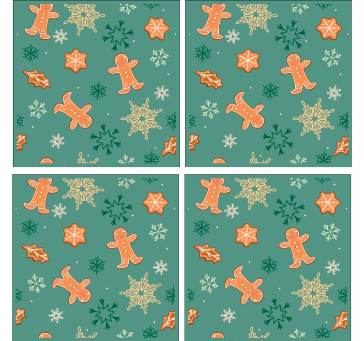 Perníkový vzor vianočný podnos - Tenstickers