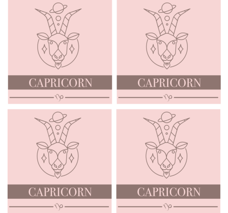 Podtácka vintage kozorožec zverokruhu - Tenstickers