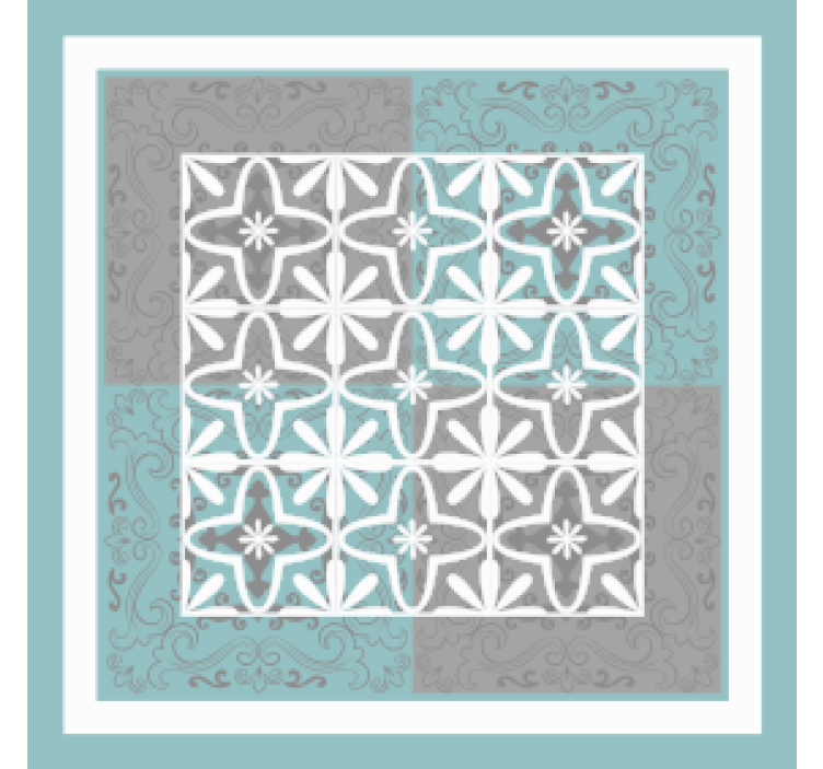 Tácka pod pohár dlaždice s detailným botanickým emblémom - Tenstickers