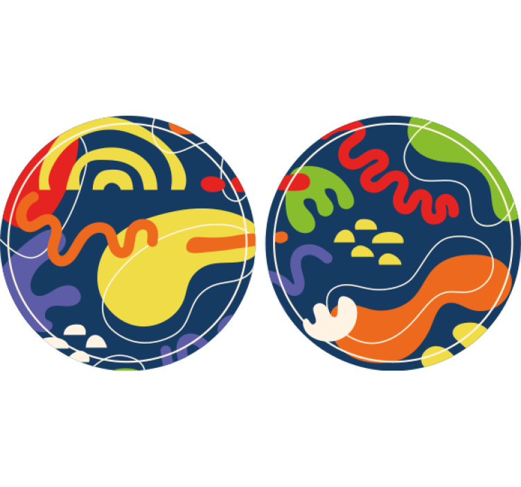 Pivná tácka Žiarivé geometrické tvary - Tenstickers