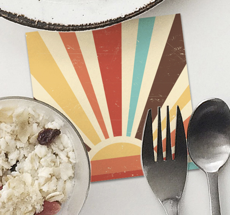 Abstraktné vinobranie západ slnka 70. Tácky - Tenstickers