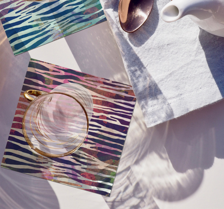 Abstraktná zebra textúra zebra coaster - Tenstickers