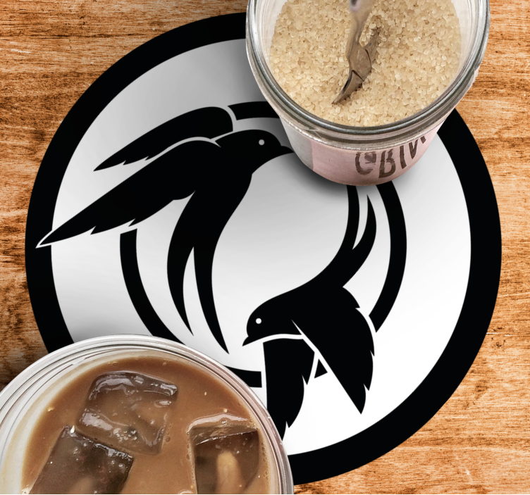 čierna a biela lastovička vtáky moderná dráha - Tenstickers