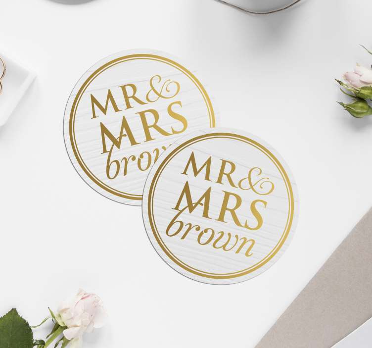 Elegantná prispôsobiteľná svadobná dráha mr & mrs - Tenstickers