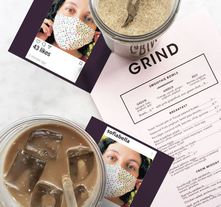 Instagram s fotografiami a textom vlastné tácky - Tenstickers