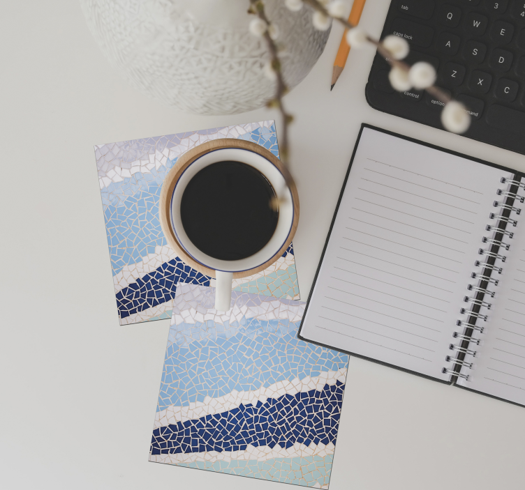 Modré mozaikové dlaždice tácky - Tenstickers