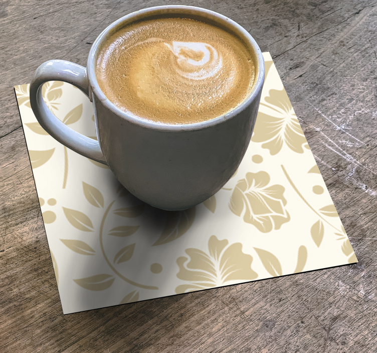 Okrasné kvety vintage drink coaster - Tenstickers