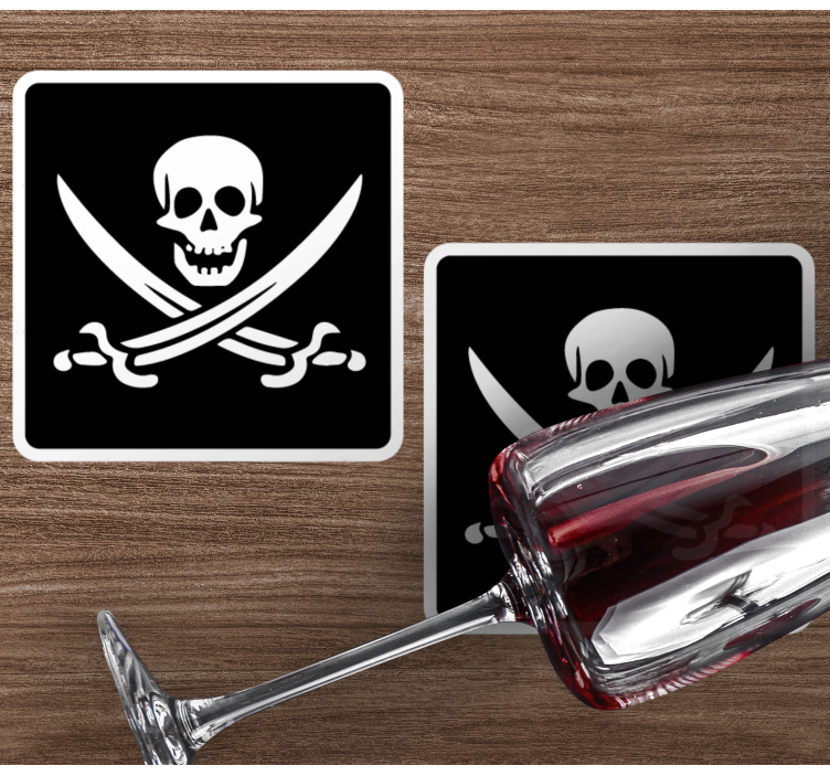 Pirátske tácky jolly roger geek - Tenstickers