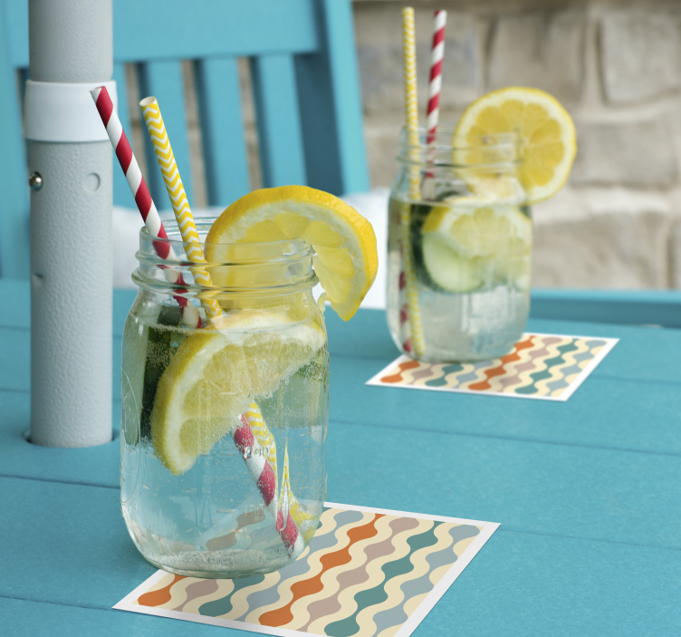 Podtácka vintage vlnitý viacfarebný vzor - Tenstickers