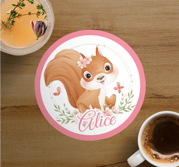 Roztomilá veverička pre dievčatko s menom tácky - Tenstickers