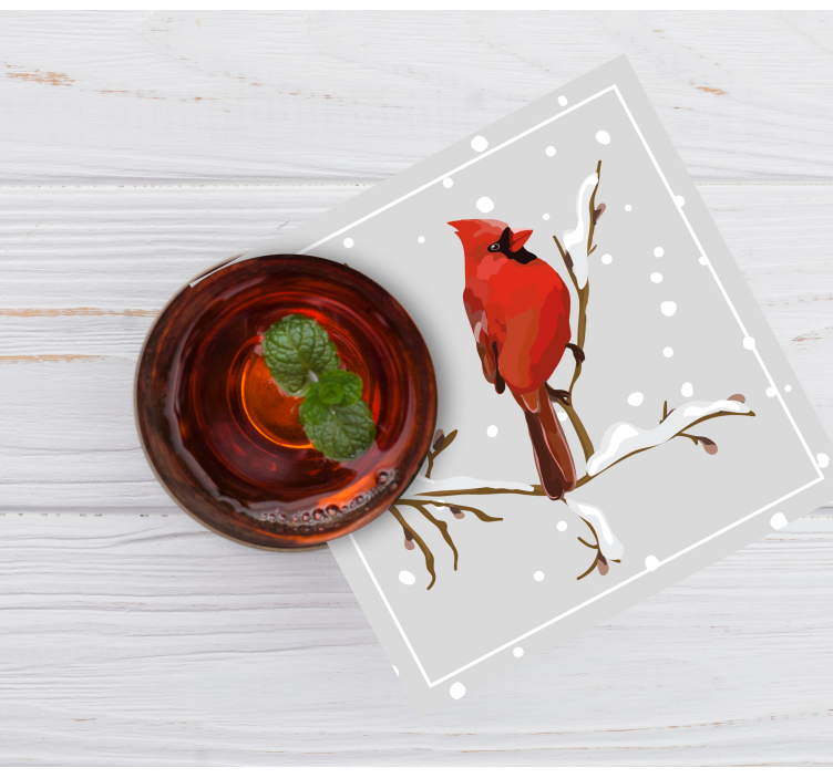 Roztomilý vtáčik v zimnej vianočnej dráhe - Tenstickers