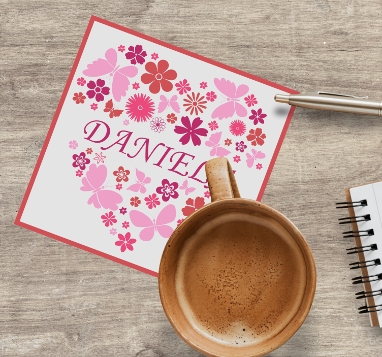 Srdce motýľov s názvom podložky pod poháre - Tenstickers