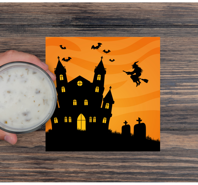 Strašidelný hrad s netopiermi halloweenská dráha - Tenstickers