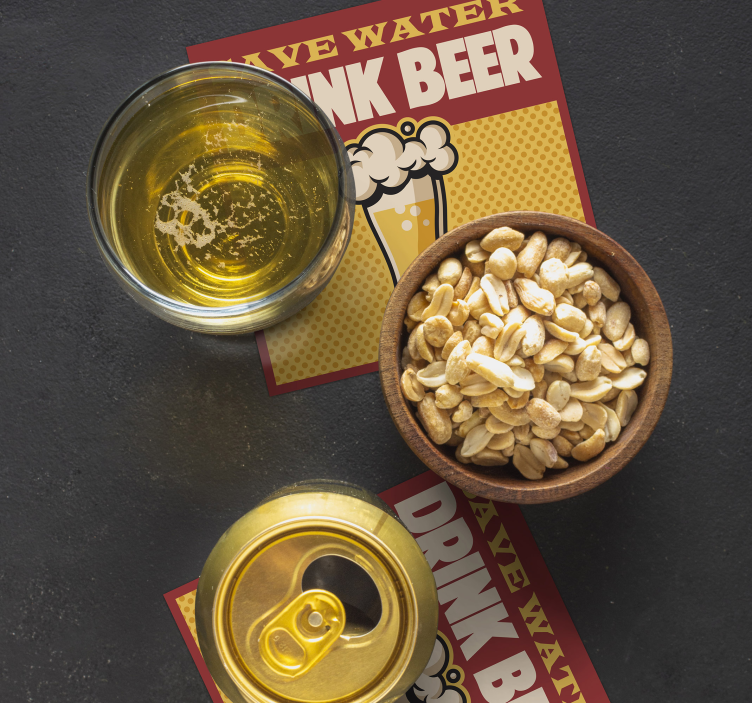 Ušetriť vodu piť pivní tácek pivo rohože - Tenstickers