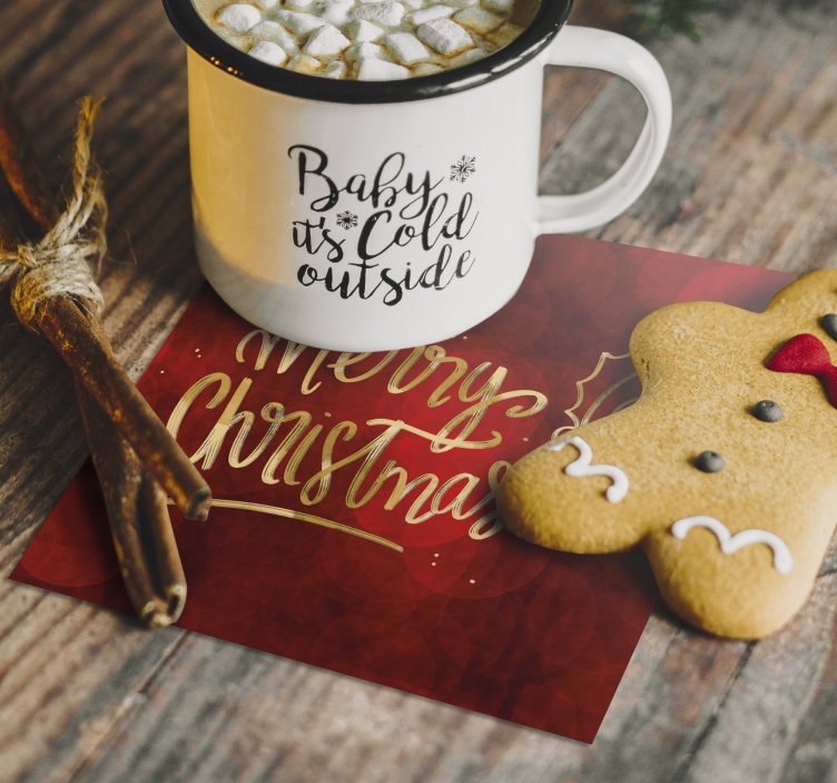 Veselé vianoce v červenej nápojovej dráhe - Tenstickers