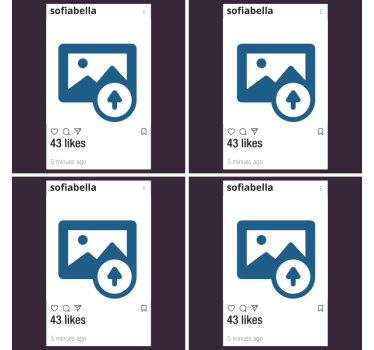 Instagram s fotografiami a textom prispôsobené tácky - Tenstickers