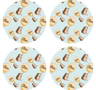 Dikobraz s balónom a menovkou - Tenstickers